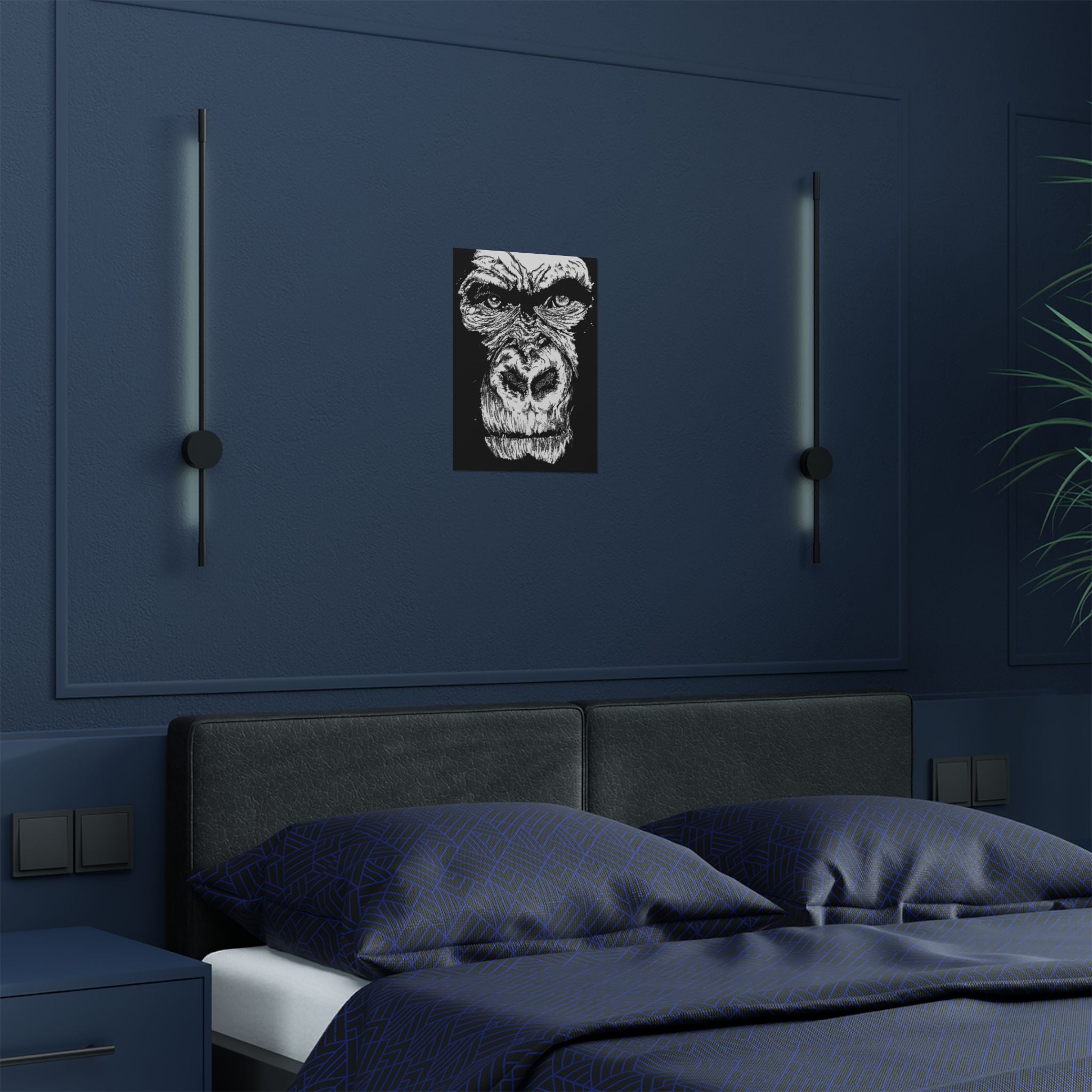 Gorilla Art Satin Poster | Eye-Catching Wildlife Decor