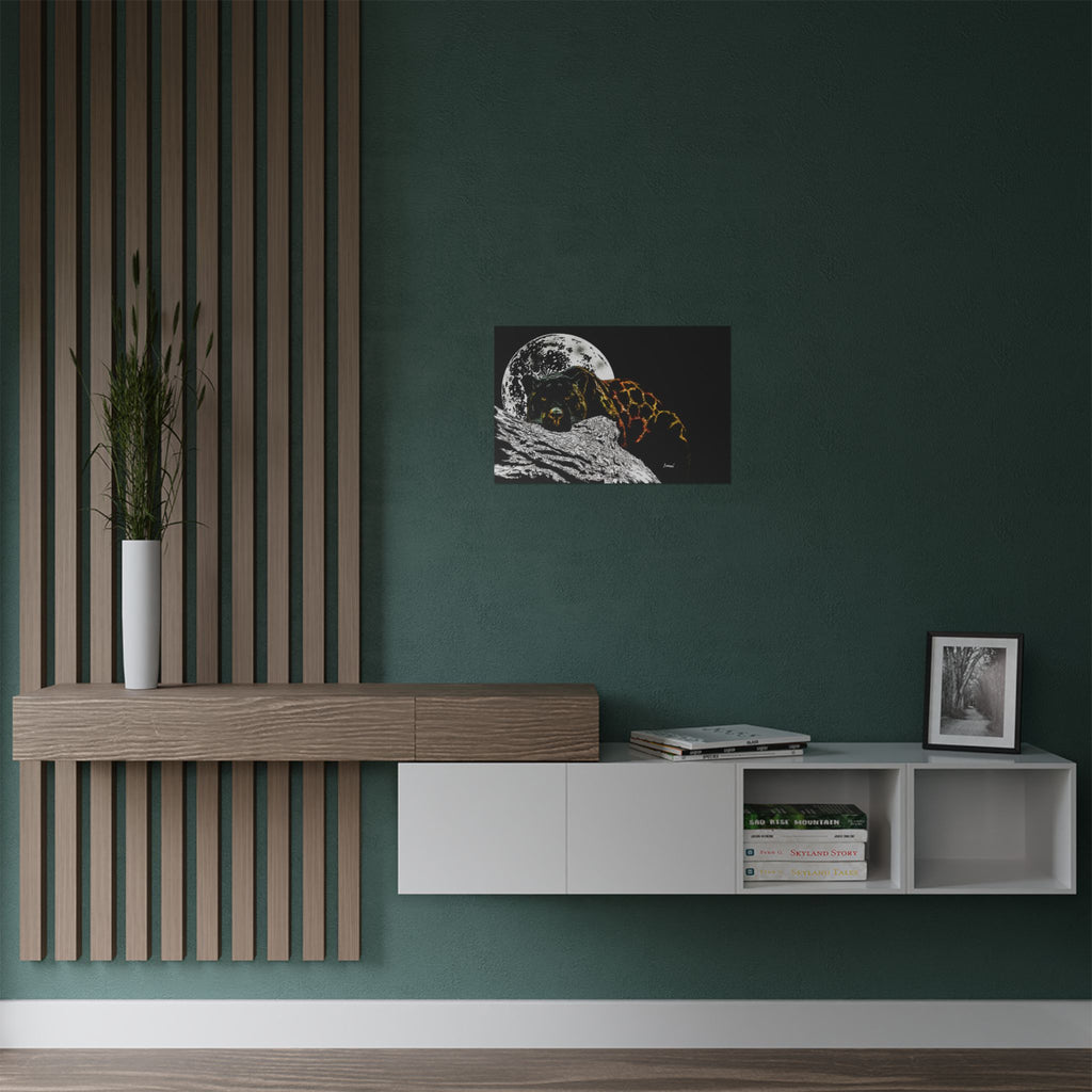 Majestic Bear Satin Poster - Night Moon Art Print (300gsm)