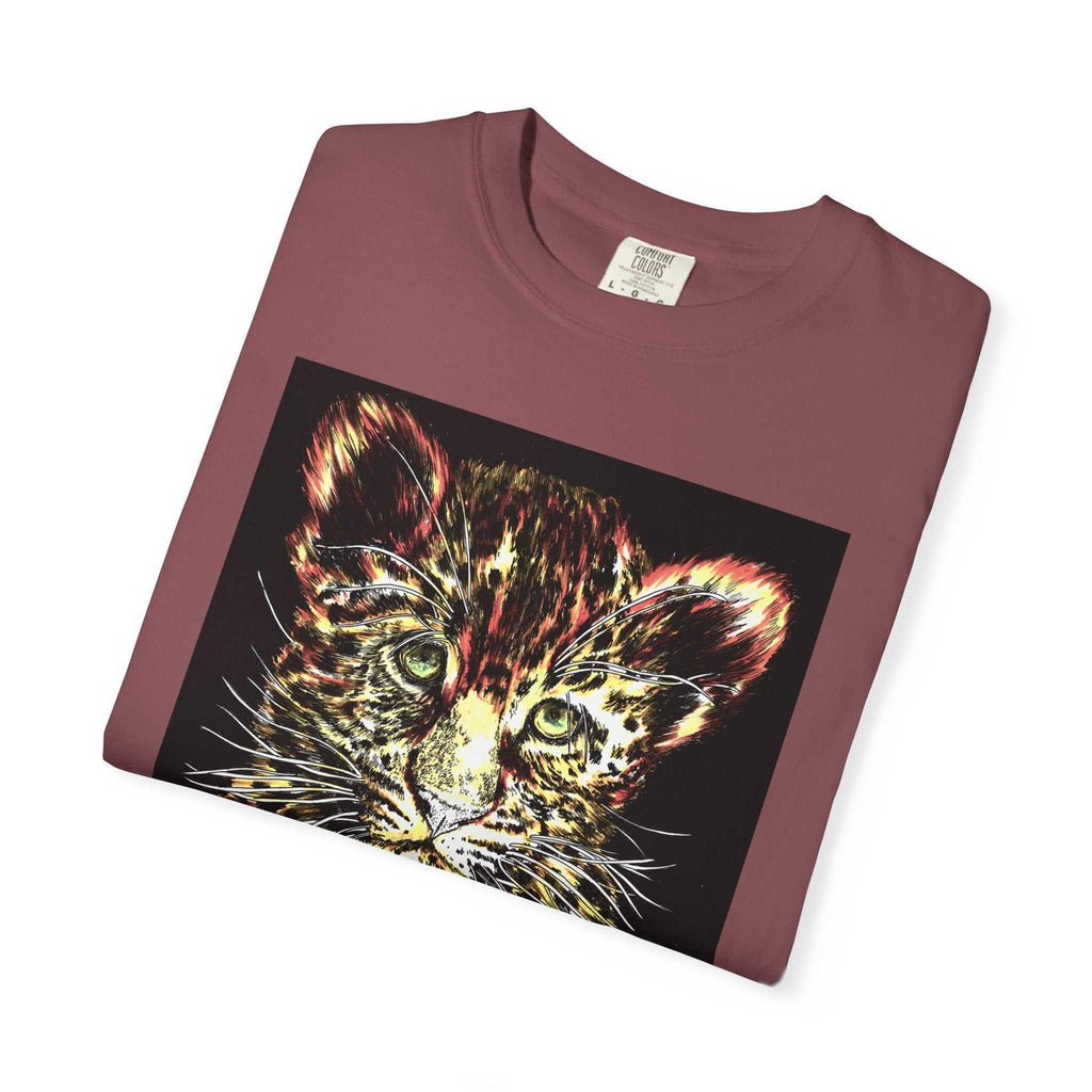 Unisex Garment-Dyed T-shirt featuring Playful Leopard Cub