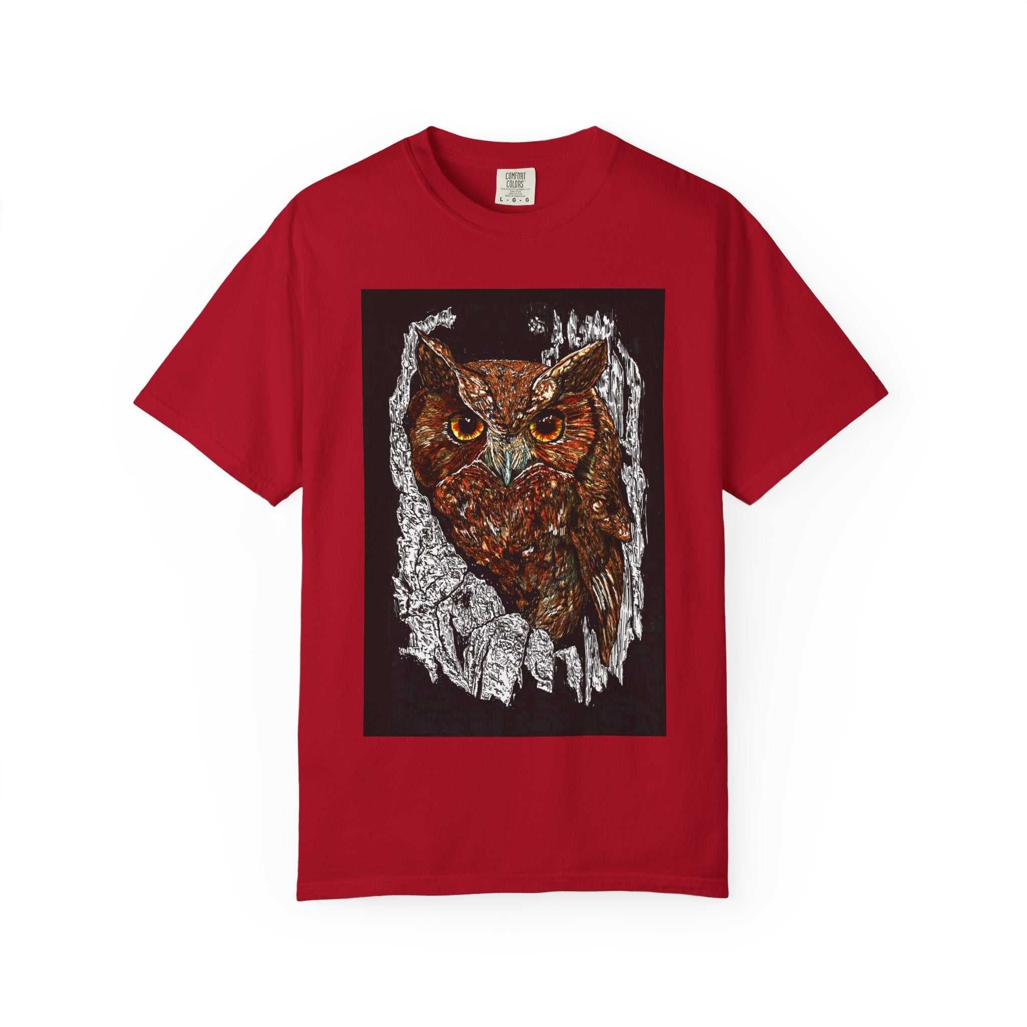 Artistic Owl Unisex Garment-Dyed T-Shirt