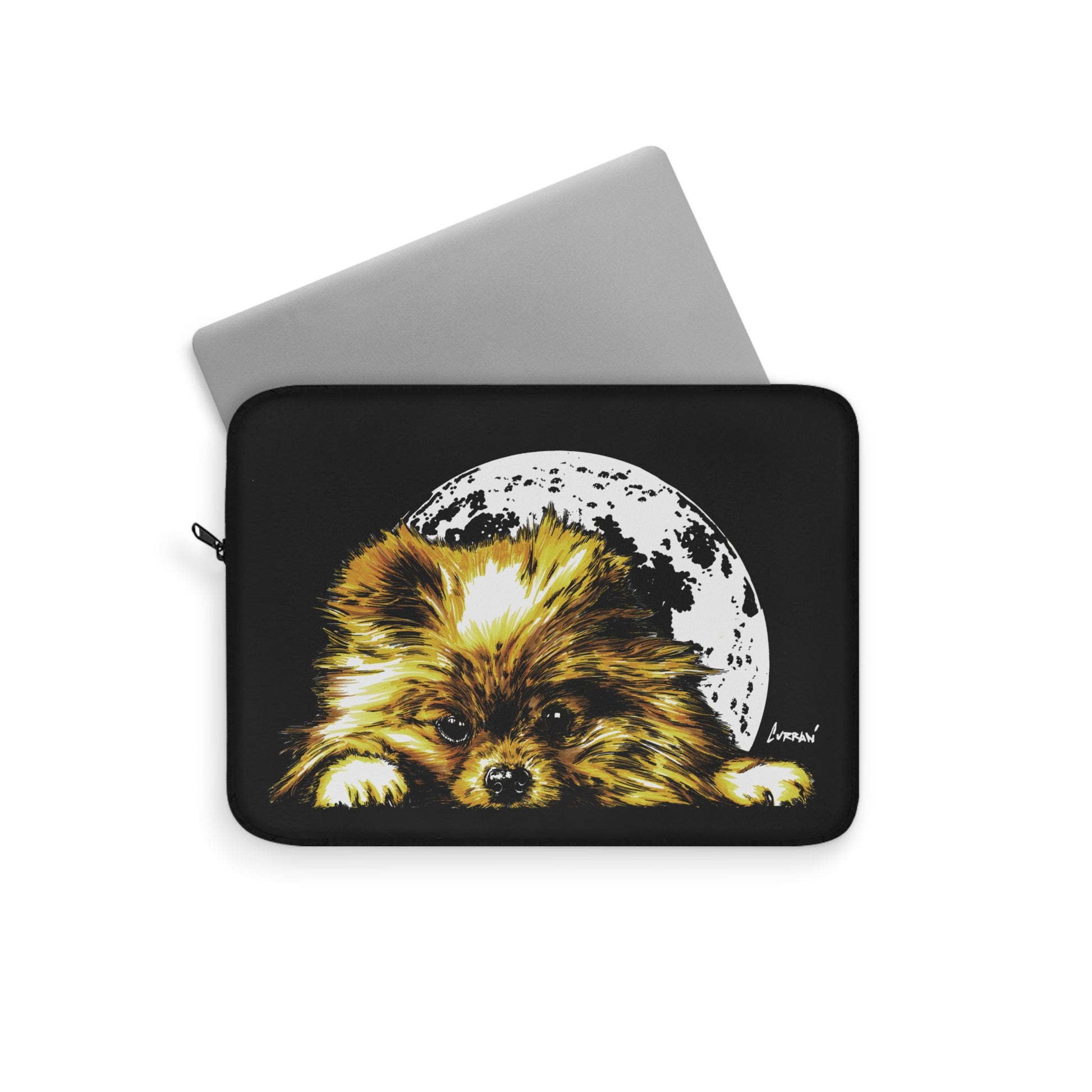 Pomeranian Moon Laptop Sleeve, Stylish Pet Lover's Accessory