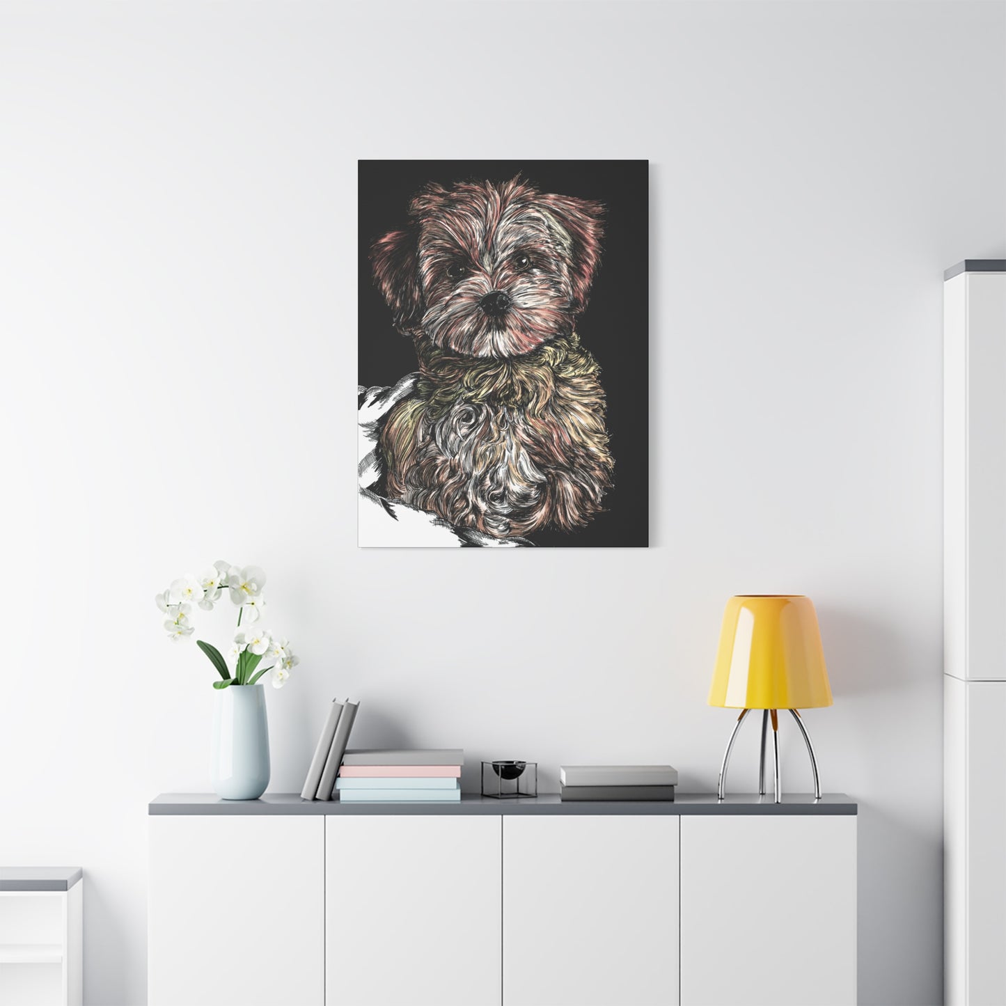 Hand Drawn Dog Portrait Canvas