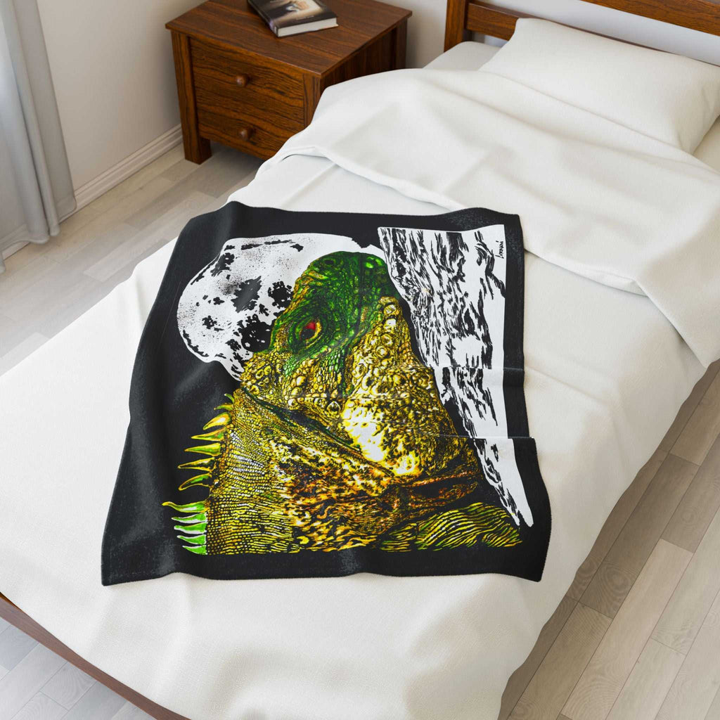 Reptile Moon Velveteen Plush Blanket Cozy Wildlife Decor