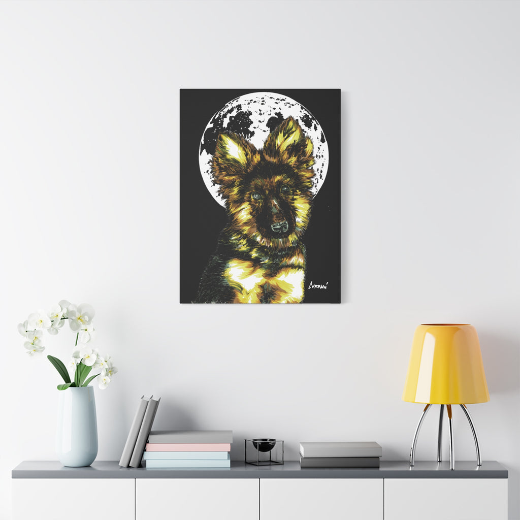 German Shepherd Puppy Print, Hand-Drawn Dog Art,