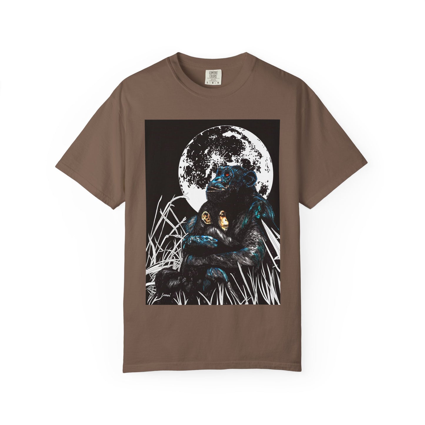 Moonlit Gorilla and Child Unisex Garment-Dyed T-Shirt