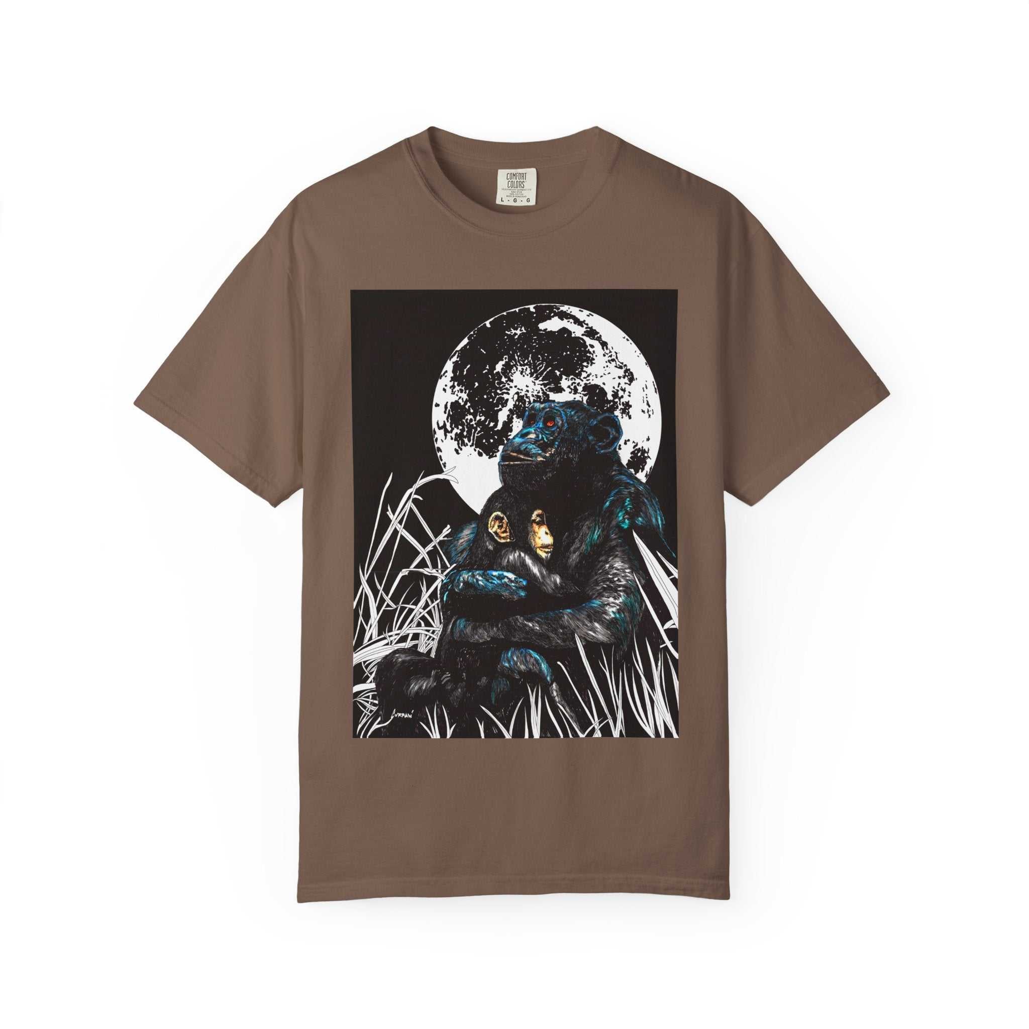 Moonlit Gorilla and Child Unisex Garment-Dyed T-Shirt
