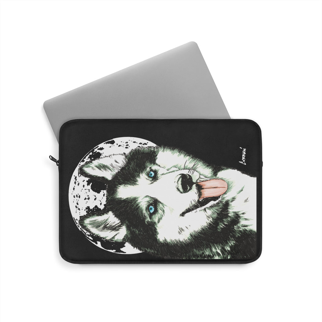 Siberian Husky Dog Laptop Sleeve - Moonlit Design