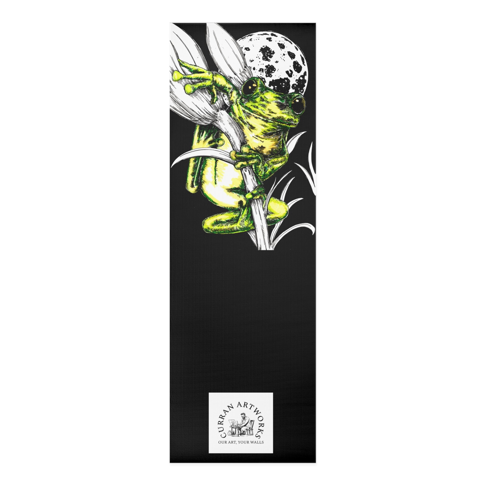 Frog Yoga Mat, Hand Drawn Art, Frog Art Mat, Unique Yoga Mat