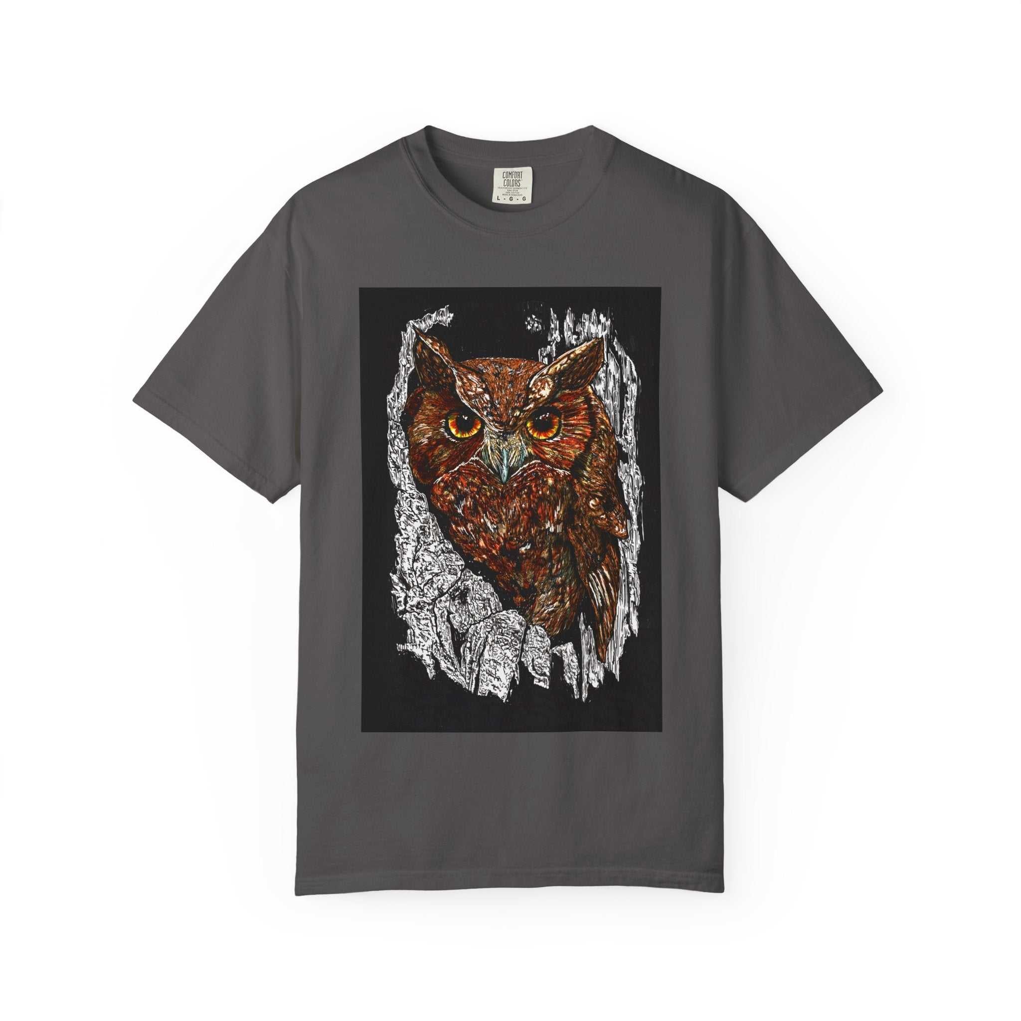 Artistic Owl Unisex Garment-Dyed T-Shirt