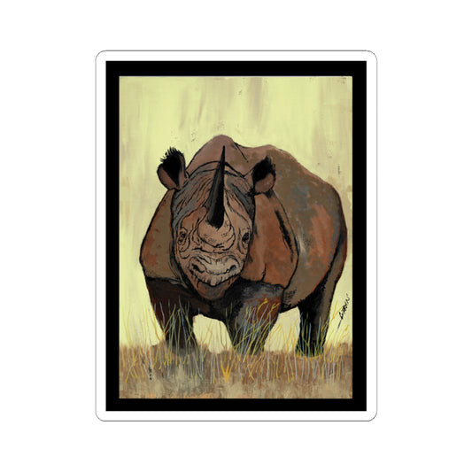 Rhynoceros Kiss-Cut Stickers | Wildlife Art for Nature Lovers