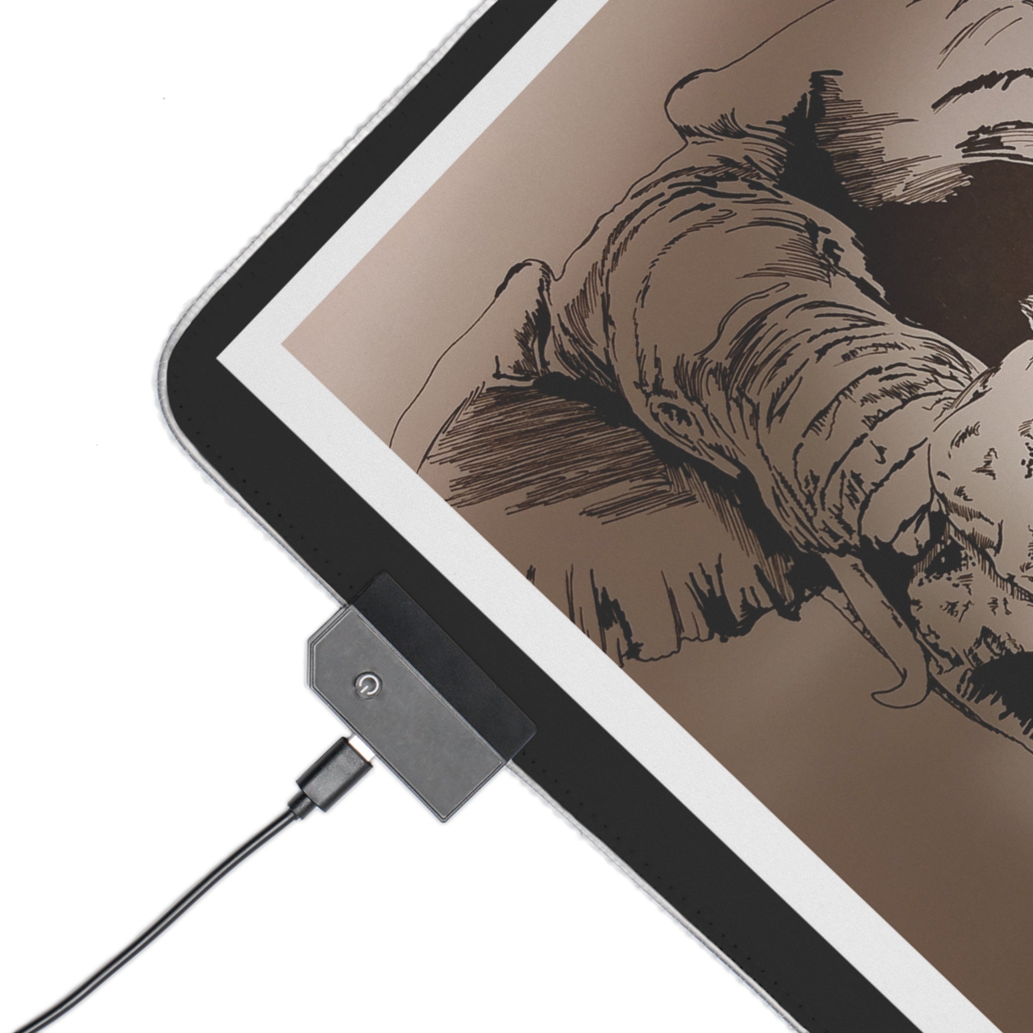 Illuminated Elephant Design Gaming Mouse Pad