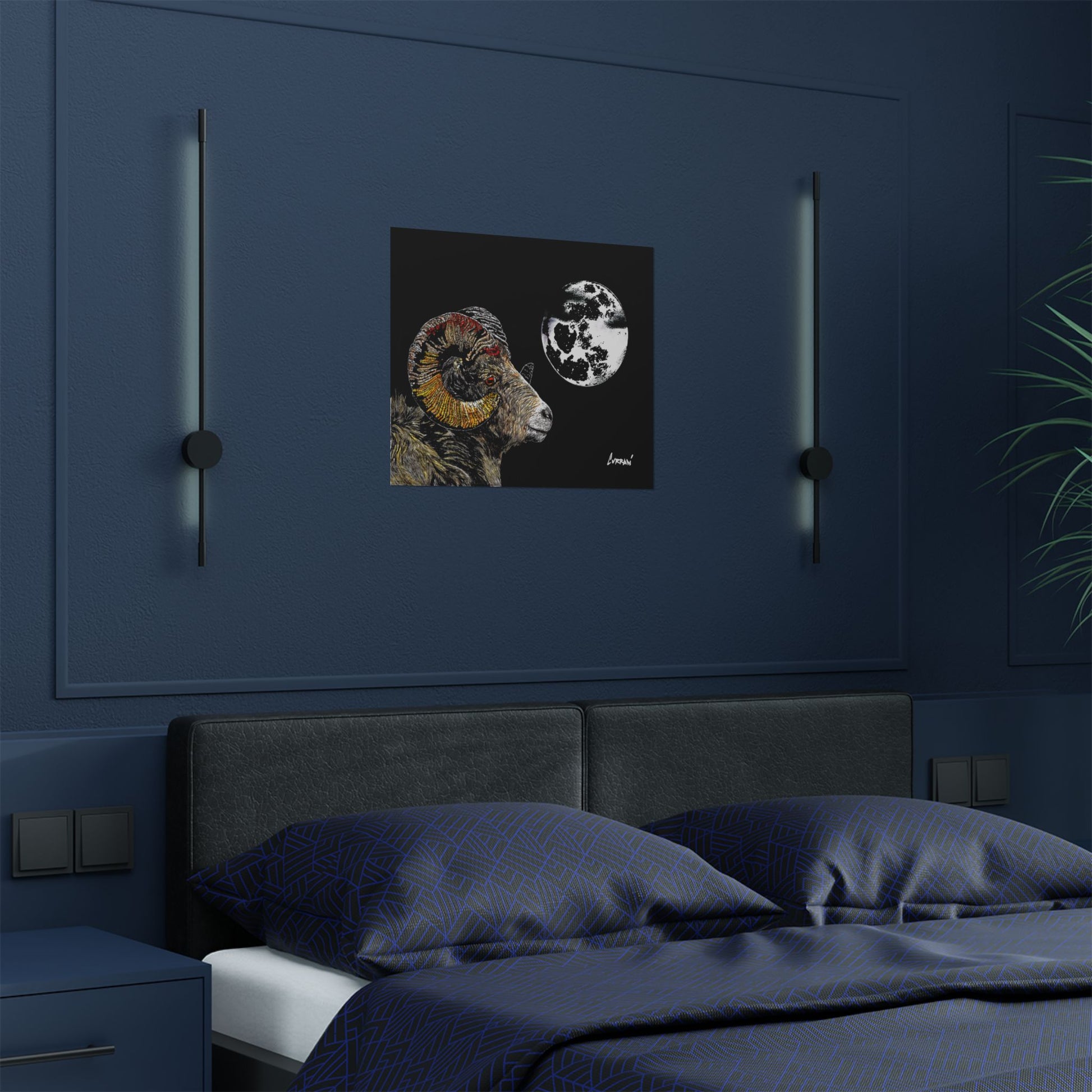 Mountain Ram Satin Poster - 300gsm Art Print for Home Decor