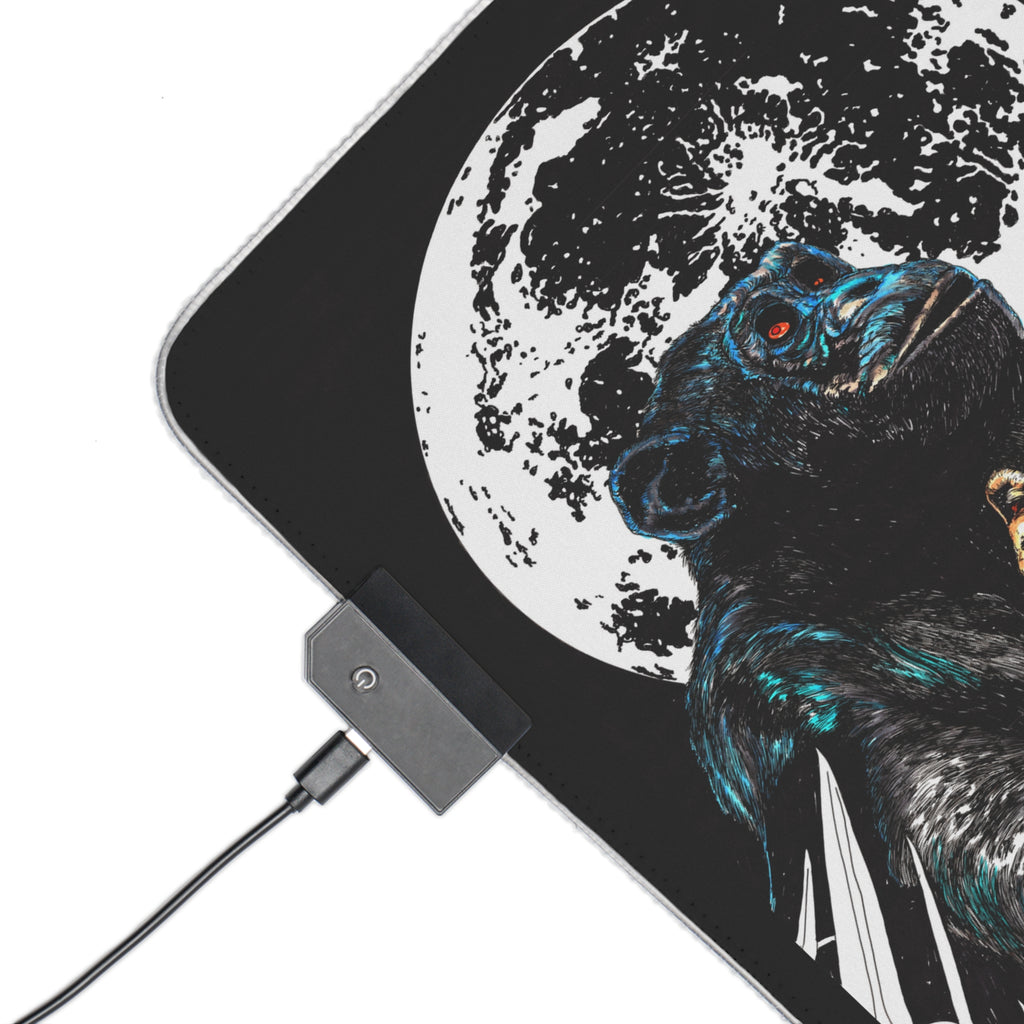 Gorilla Moon LED Gaming Mouse Pad - Illuminate Your Setup
