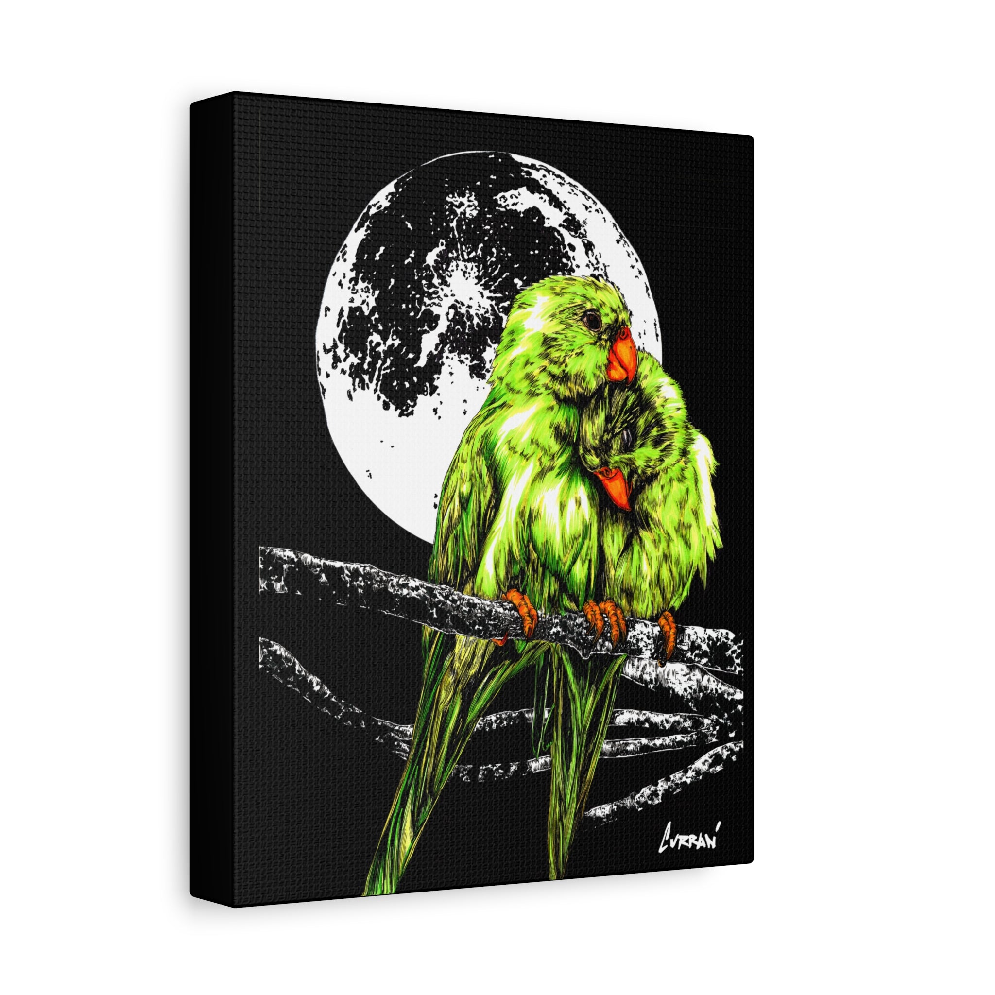 Lush Lovebirds Canvas Art Prints, Stretched Matte Wall Decor