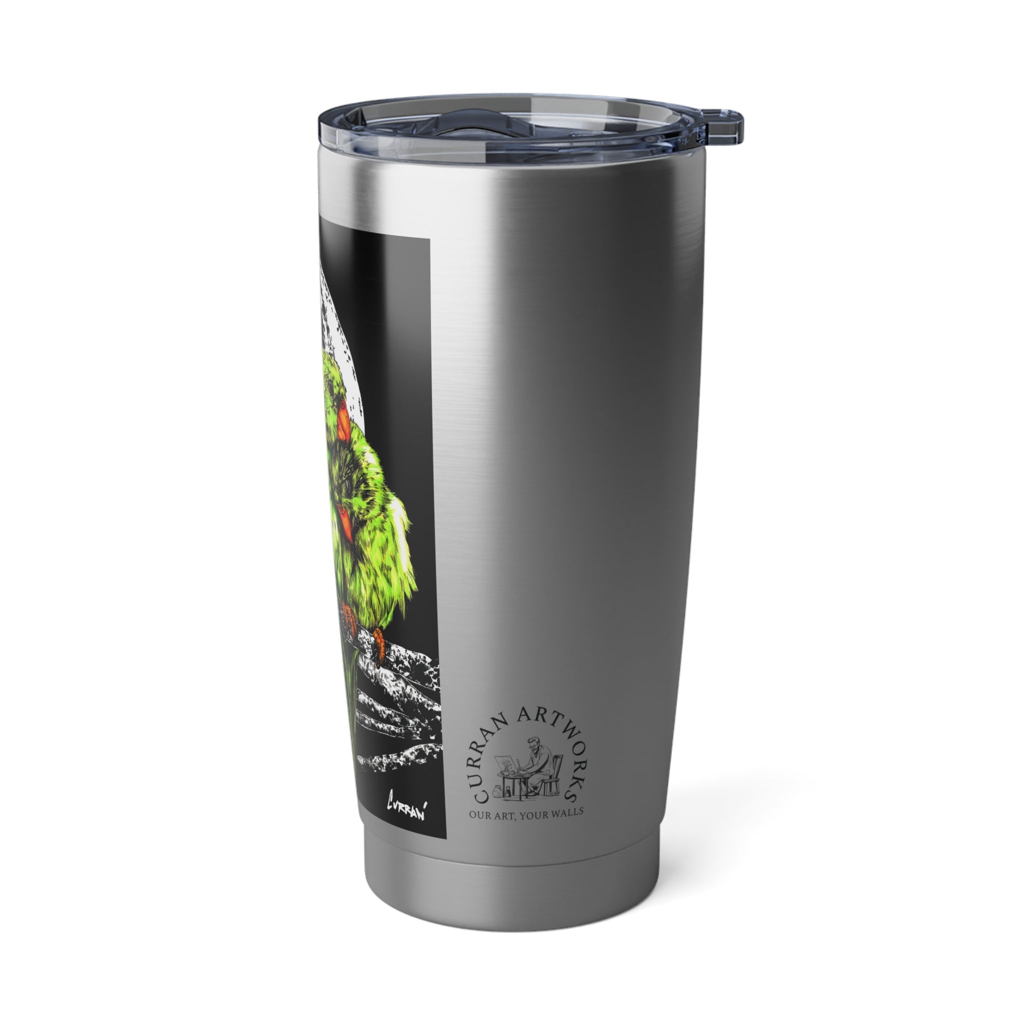 Parrot Wall Art 20oz Tumbler, Hand Drawn Travel Mug,