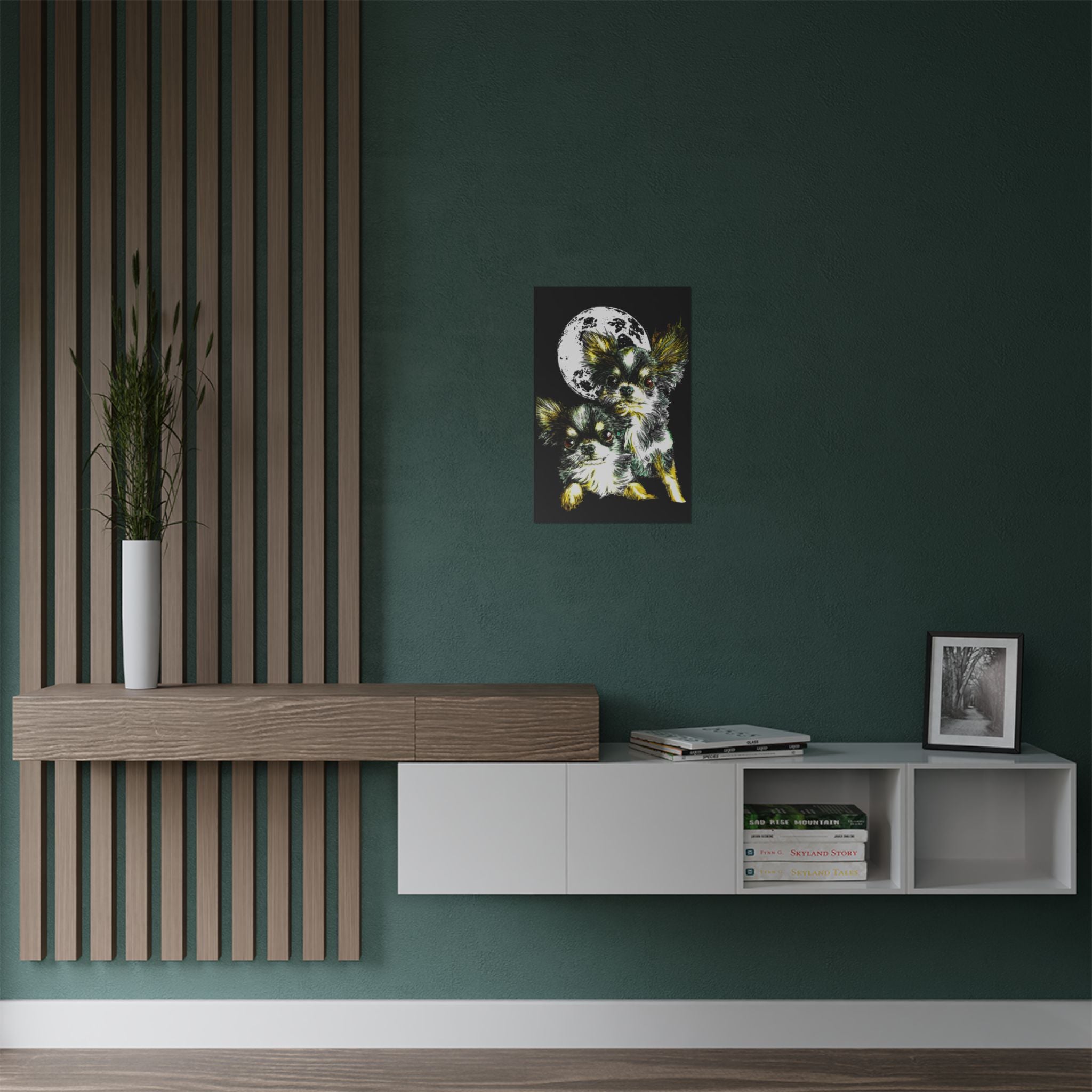 Chihuahua Moonlight Satin Poster - 300gsm Pet Art Decor