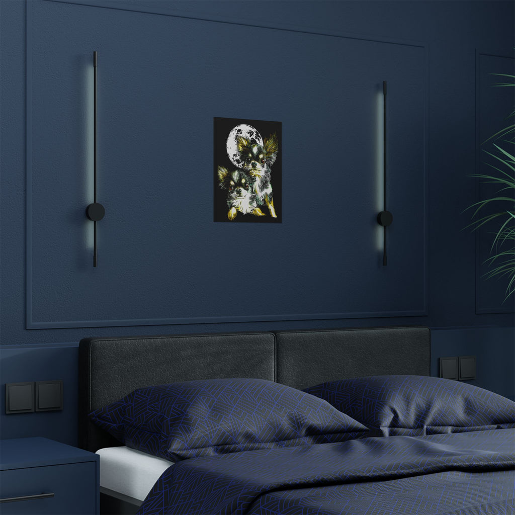 Chihuahua Moonlight Satin Poster - 300gsm Pet Art Decor