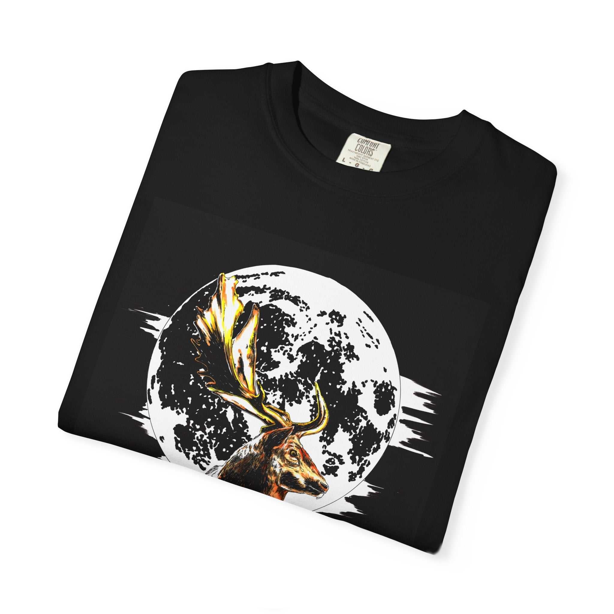 Moonlit Stag Unisex T-Shirt - Nature-Inspired Graphic Tee