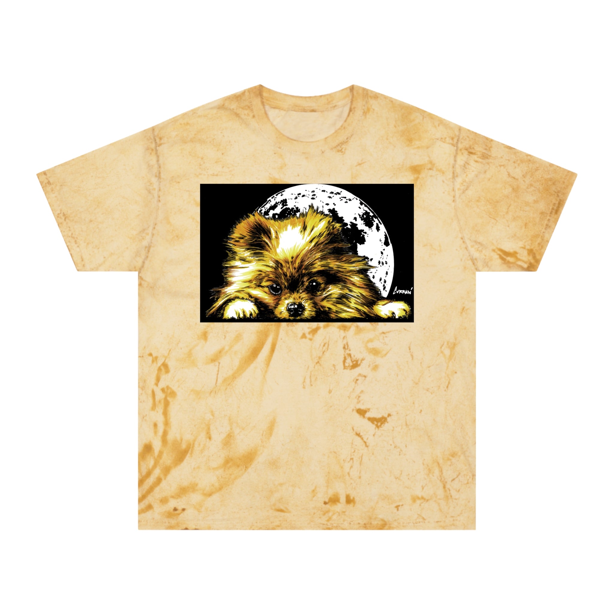 Color Blast T-Shirt with Dog Design - Unisex Moonlit Pet Tee