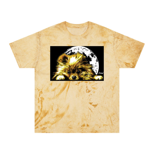 Color Blast T-Shirt with Dog Design - Unisex Moonlit Pet Tee