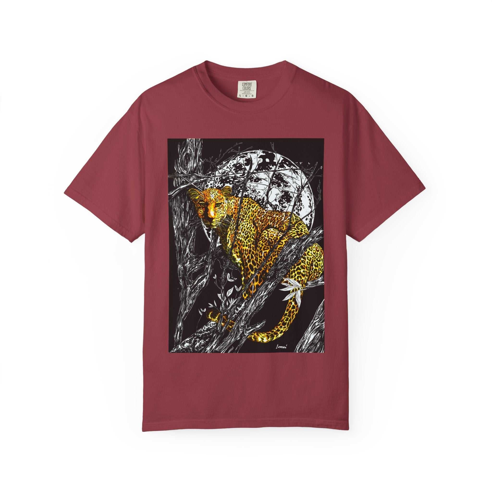 Leopard Unisex Garment-Dyed T-Shirt - Wild Animal Art Tee
