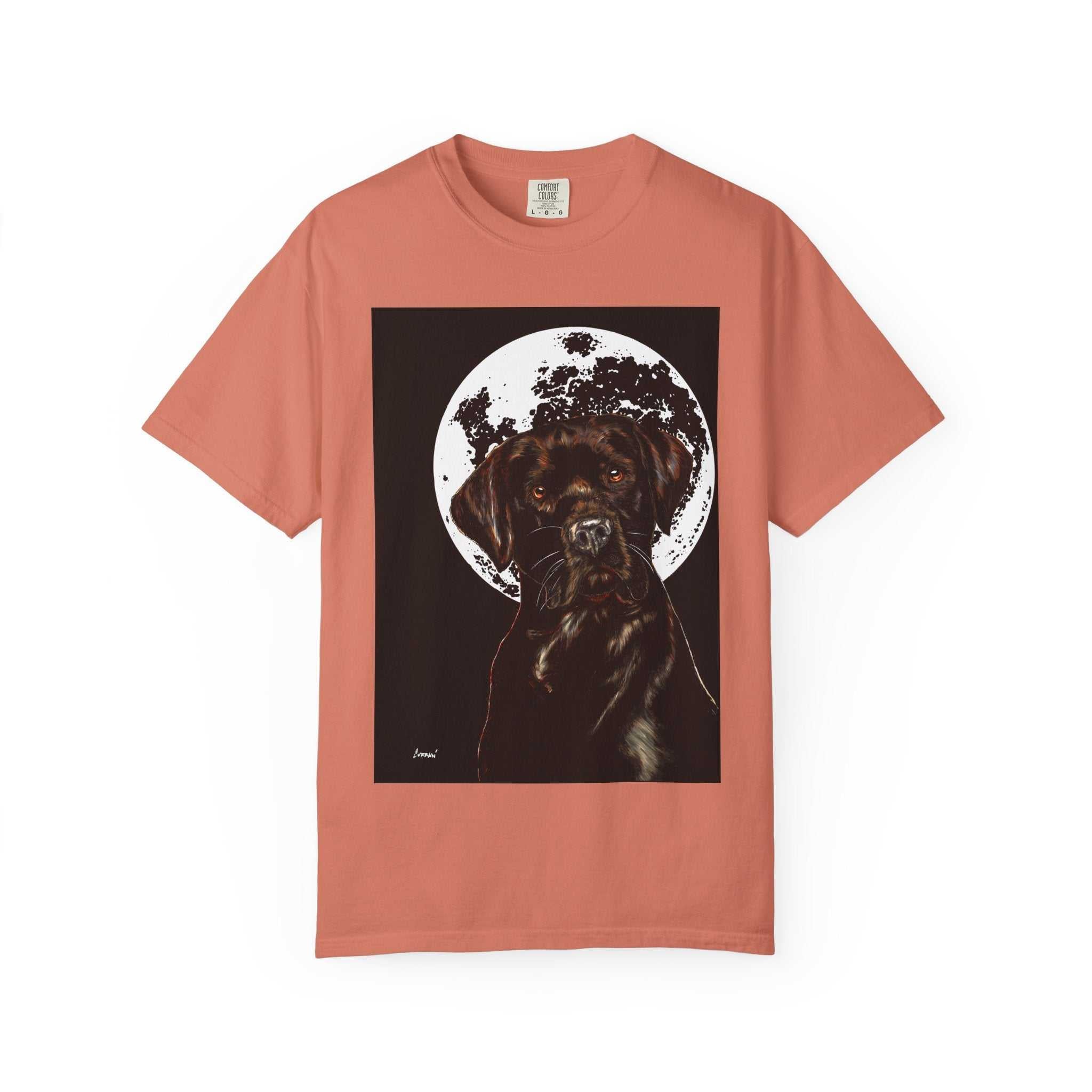 Moonlit Chocolate Lab Unisex Garment-Dyed T-Shirt