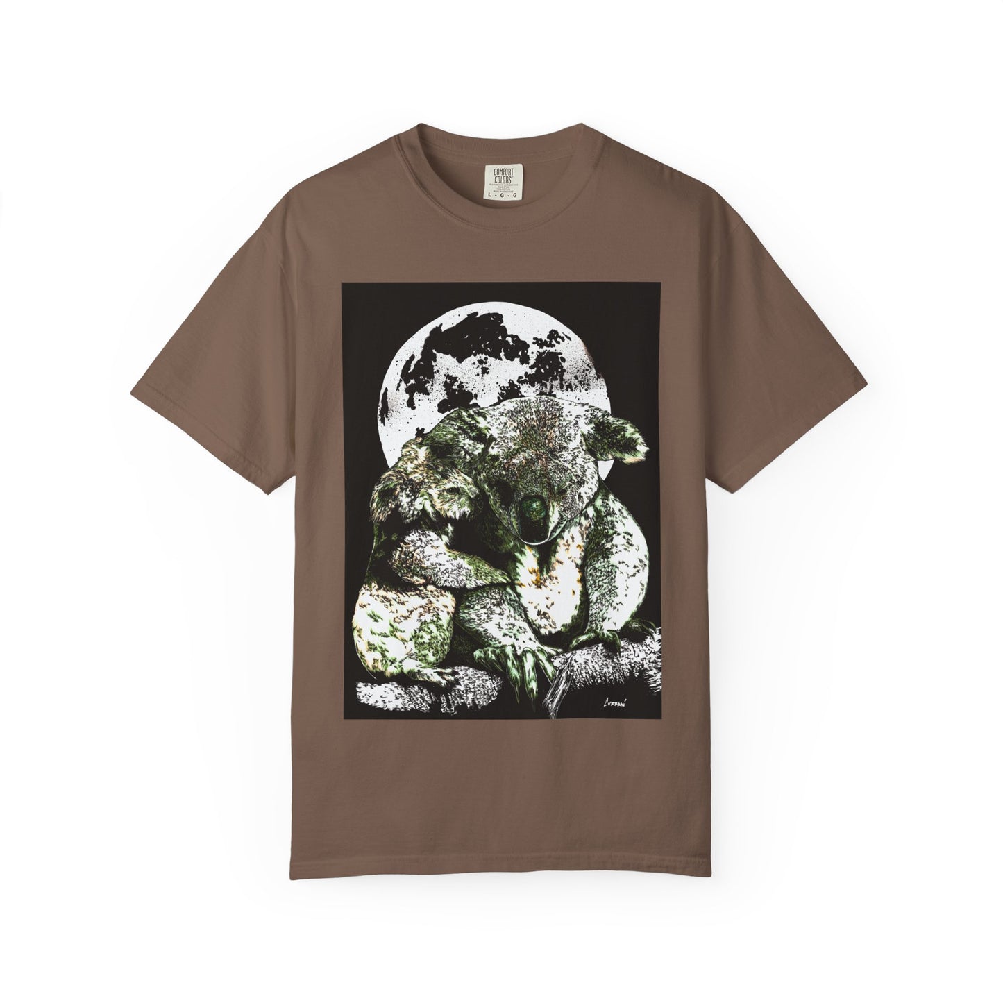 Moonlit Koala T-Shirt for Nature Lovers - Unisex Garment-Dyed Eco-Friendly Tee