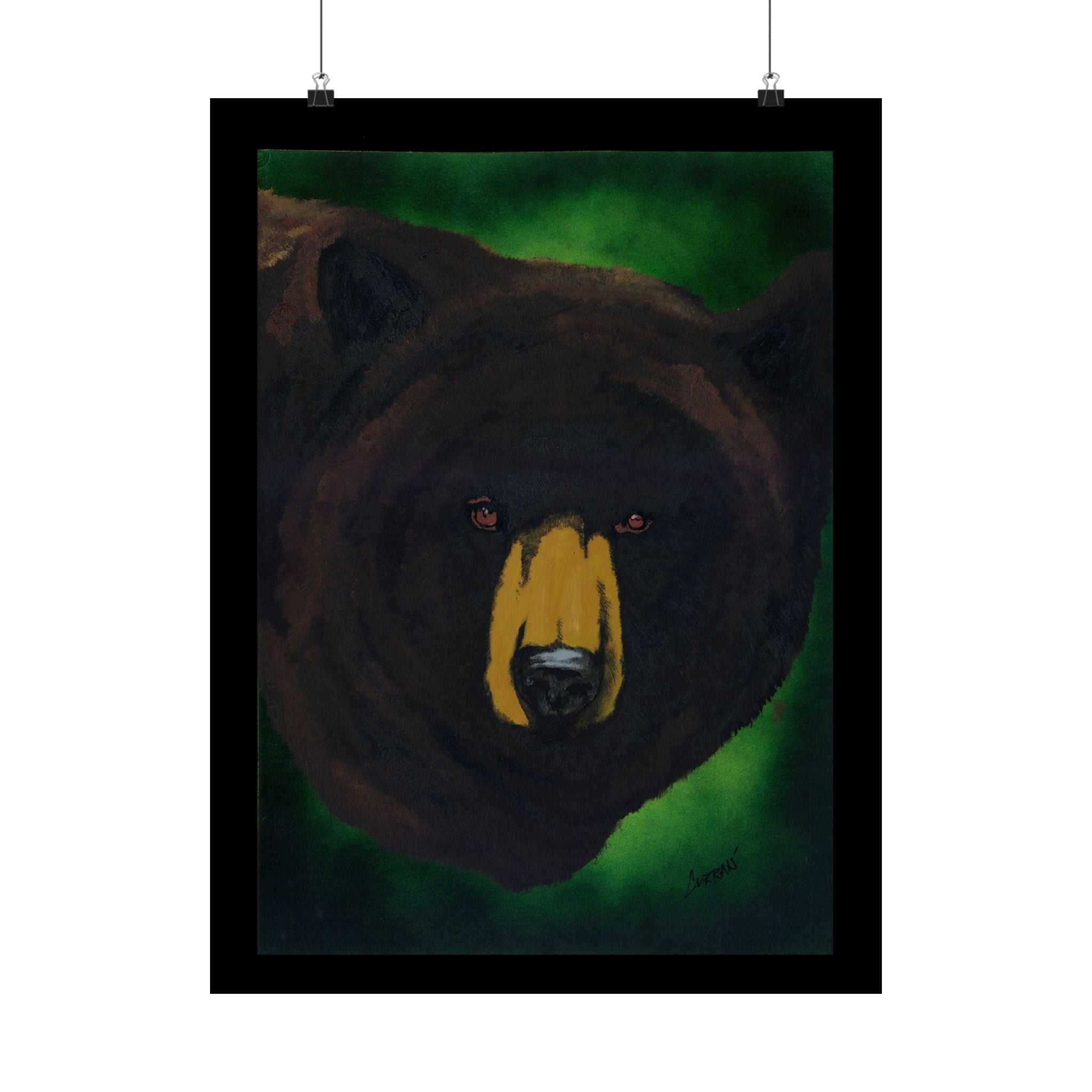 Brown Bear Nature-Inspired Satin Art Print for Animal Lovers