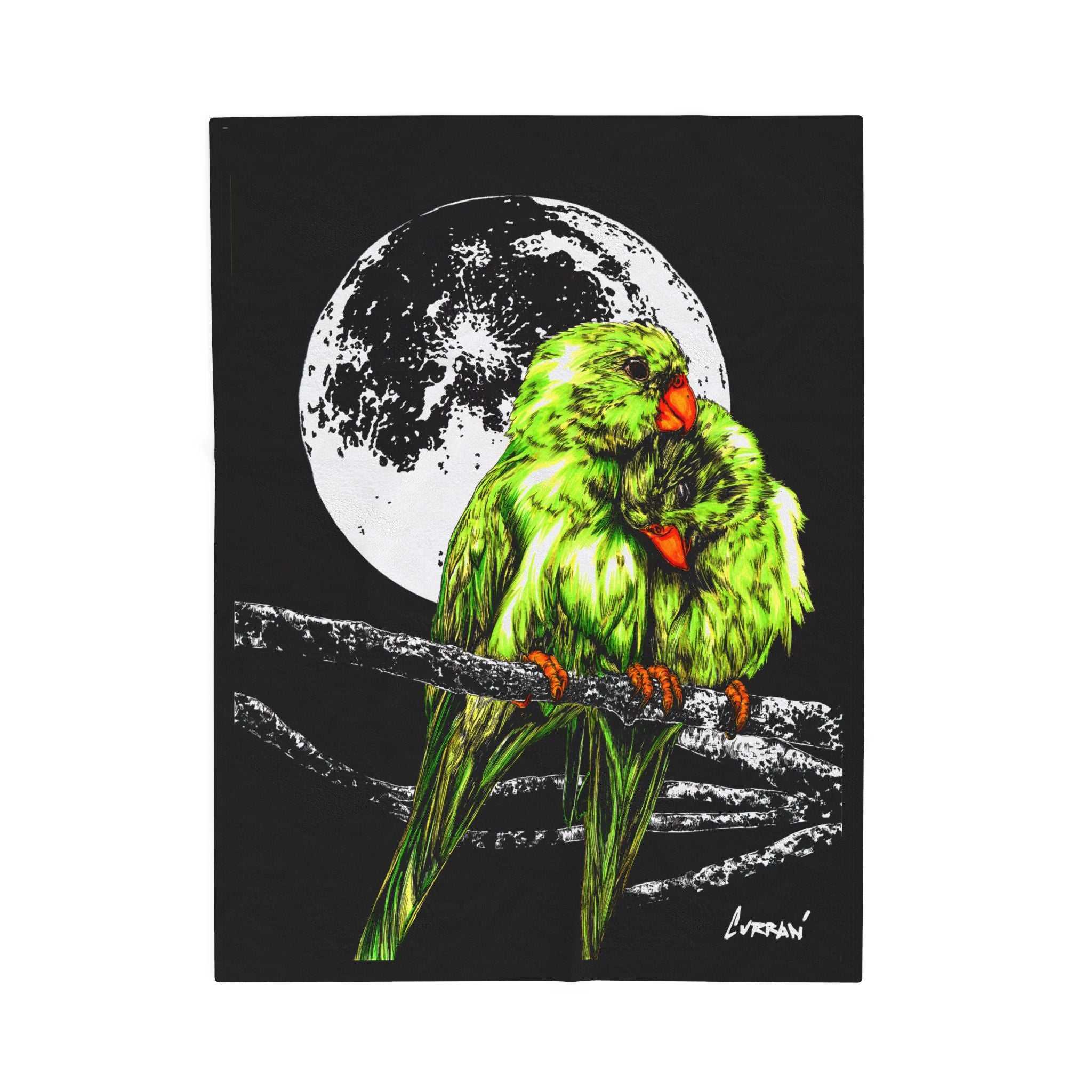 Beautiful Parrots Velveteen Plush Blanket for Nature Lovers