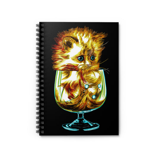 Kitten Spiral Notebook - Ruled Line, Original Hand Drawn Art