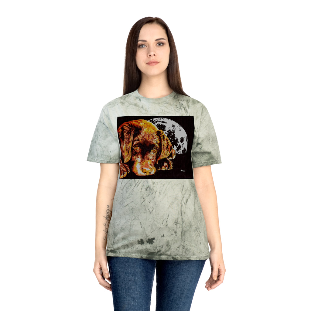 Chocolate Lab Puppy Color Blast T-Shirt - Unisex Artistic Pet Tee