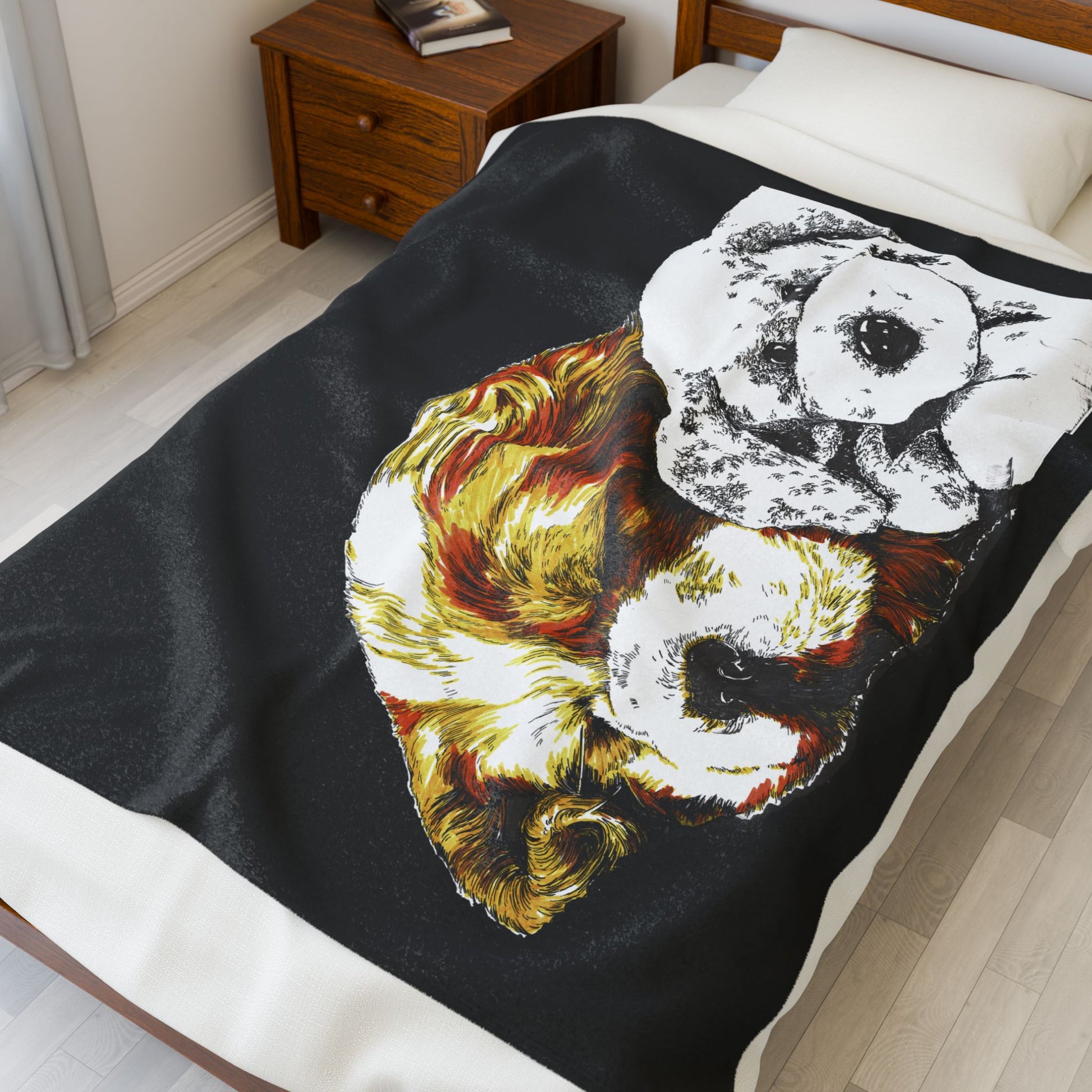 Artistic Cocker Spaniel Puppy Velveteen Plush Blanket Gift