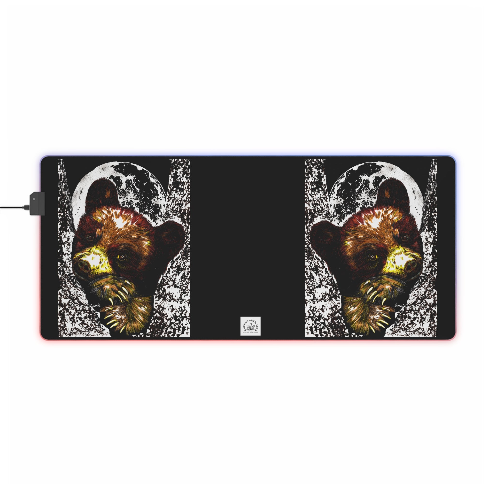 LED Illuminated Gaming Mouse Pad with Bear Design