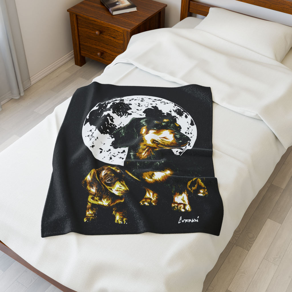 Dachshund Moon Plush Blanket Perfect Gift for Pet Lovers