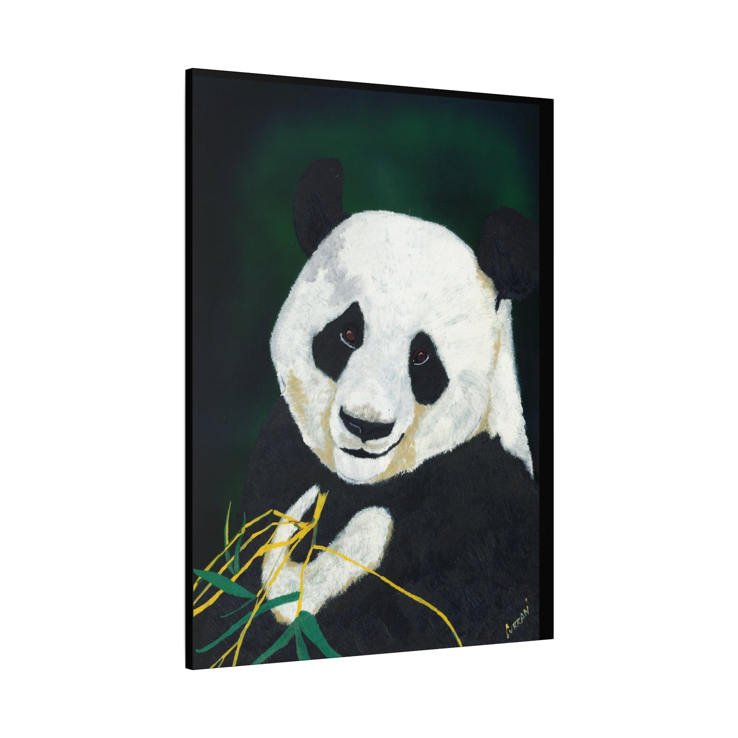 Panda Wall Art, Panda Print, Wildlife Art, Hand-Painted Panda, Nature Wall Decor, Bamboo Forest Art, Animal Lover Gift, Zen Decor. Printed on Matte Canvas, Stretched, 1.25"
