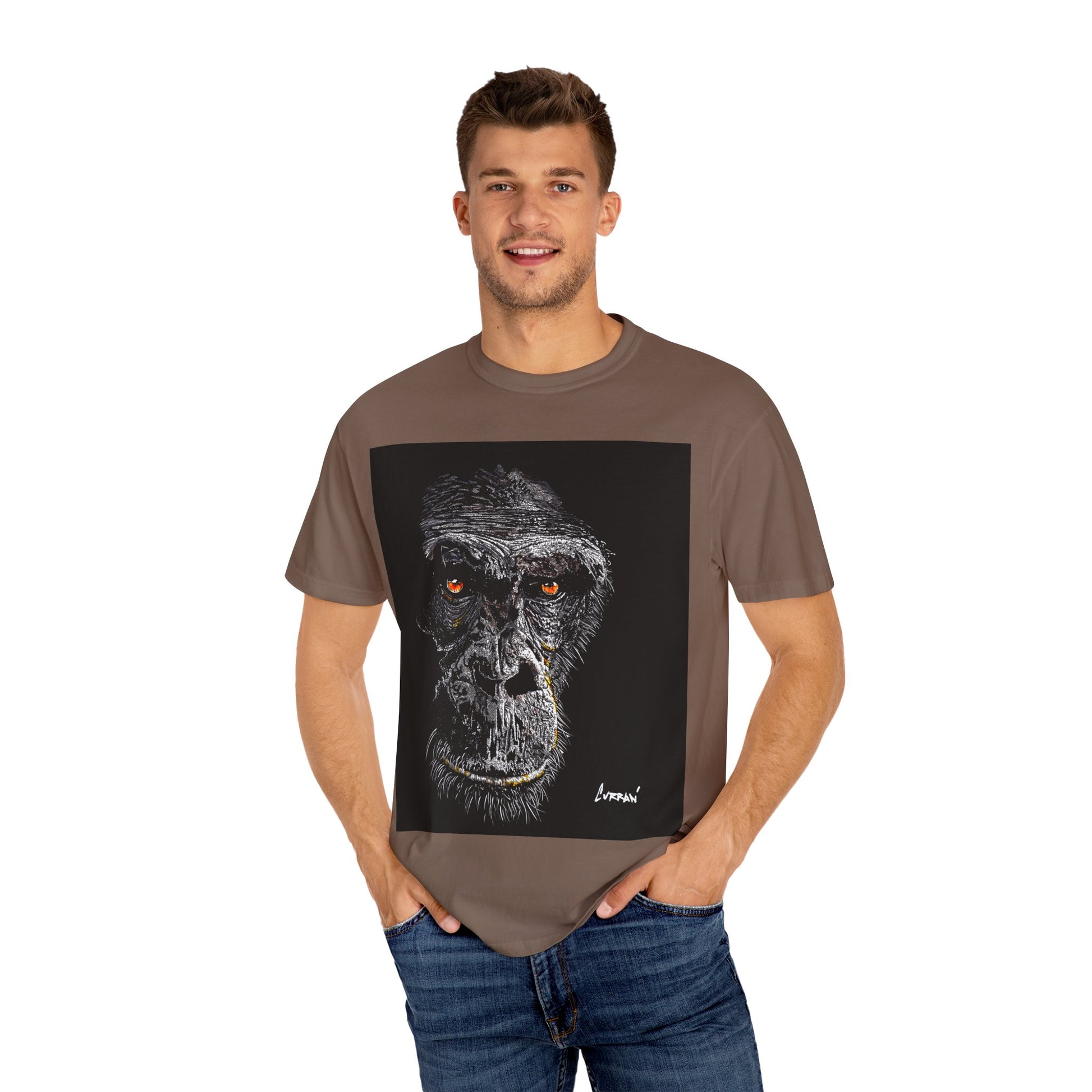 Gorilla Garment-Dyed Art T-Shirt | Unique Unisex Graphic Tee