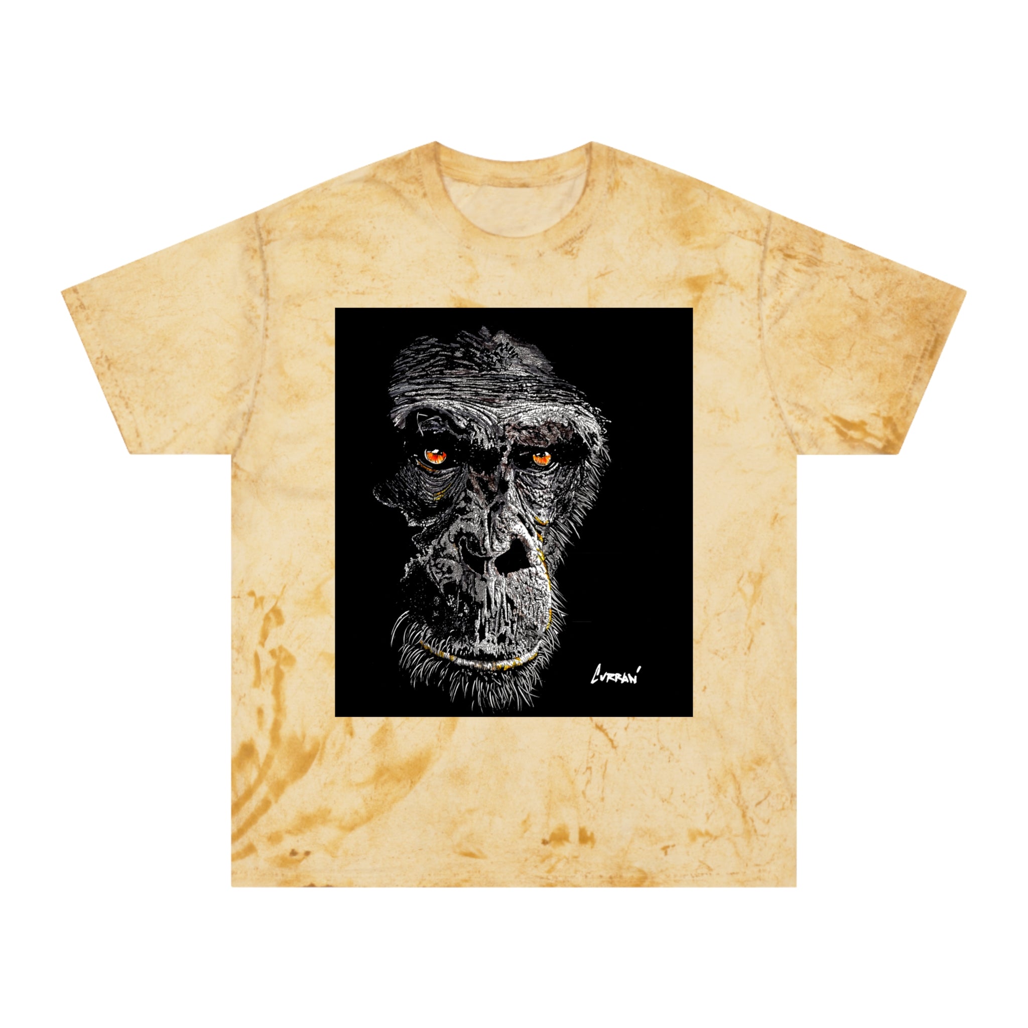 Gorilla Face Color Blast T Shirt Original Hand Drawn Art