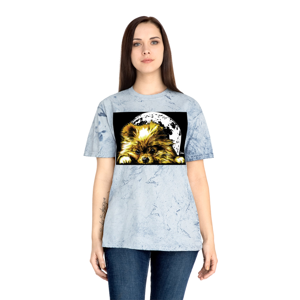Color Blast T-Shirt with Dog Design - Unisex Moonlit Pet Tee
