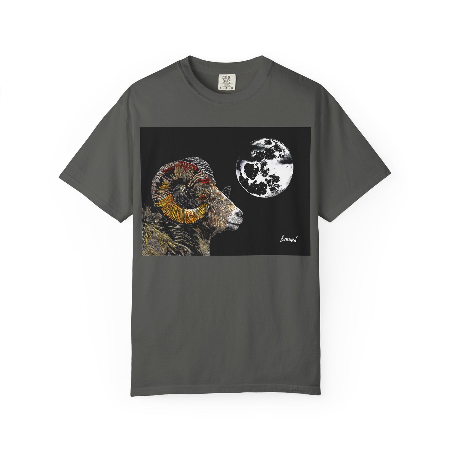Ram and Moon Graphic Unisex T-Shirt - Nature-Inspired Artwear
