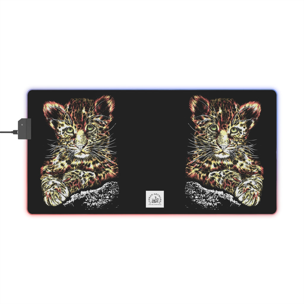 LED Gaming Mouse Pad with Leopard Design