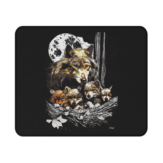 Wolf Family Non-Slip Gaming Mouse Pad - Perfect for Gamers & Nature Lovers