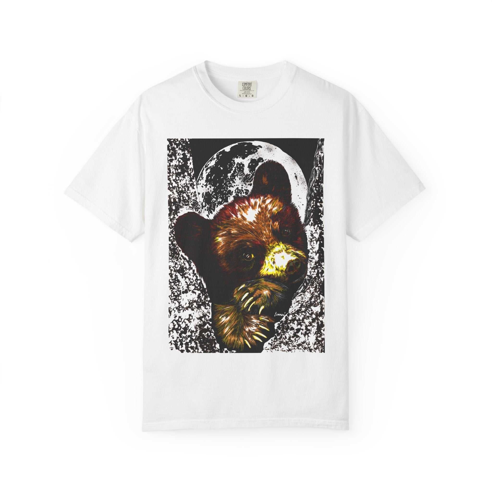 Moonlit Brown Bear Cub Dyed T-Shirt | Nature-Inspired