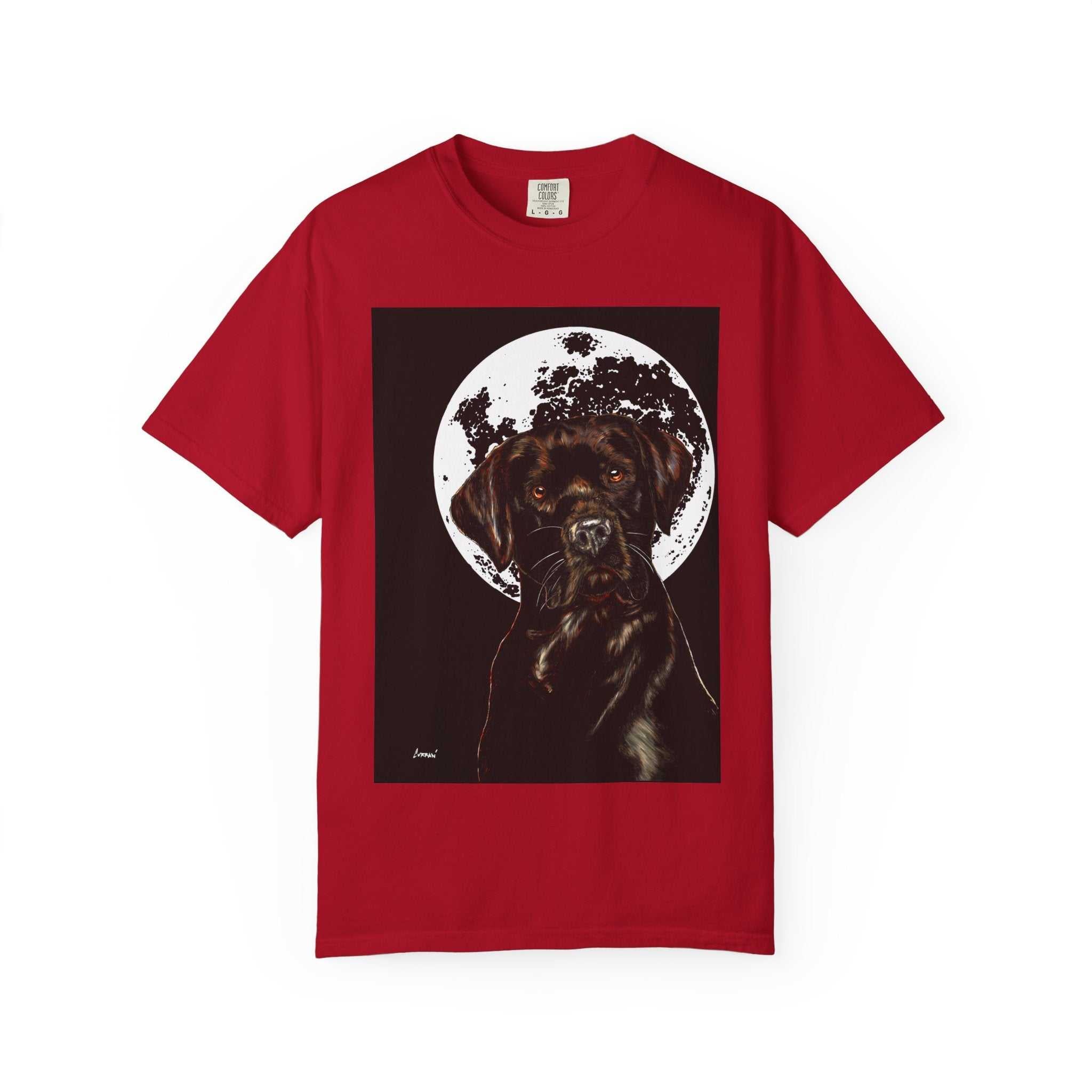 Moonlit Chocolate Lab Unisex Garment-Dyed T-Shirt