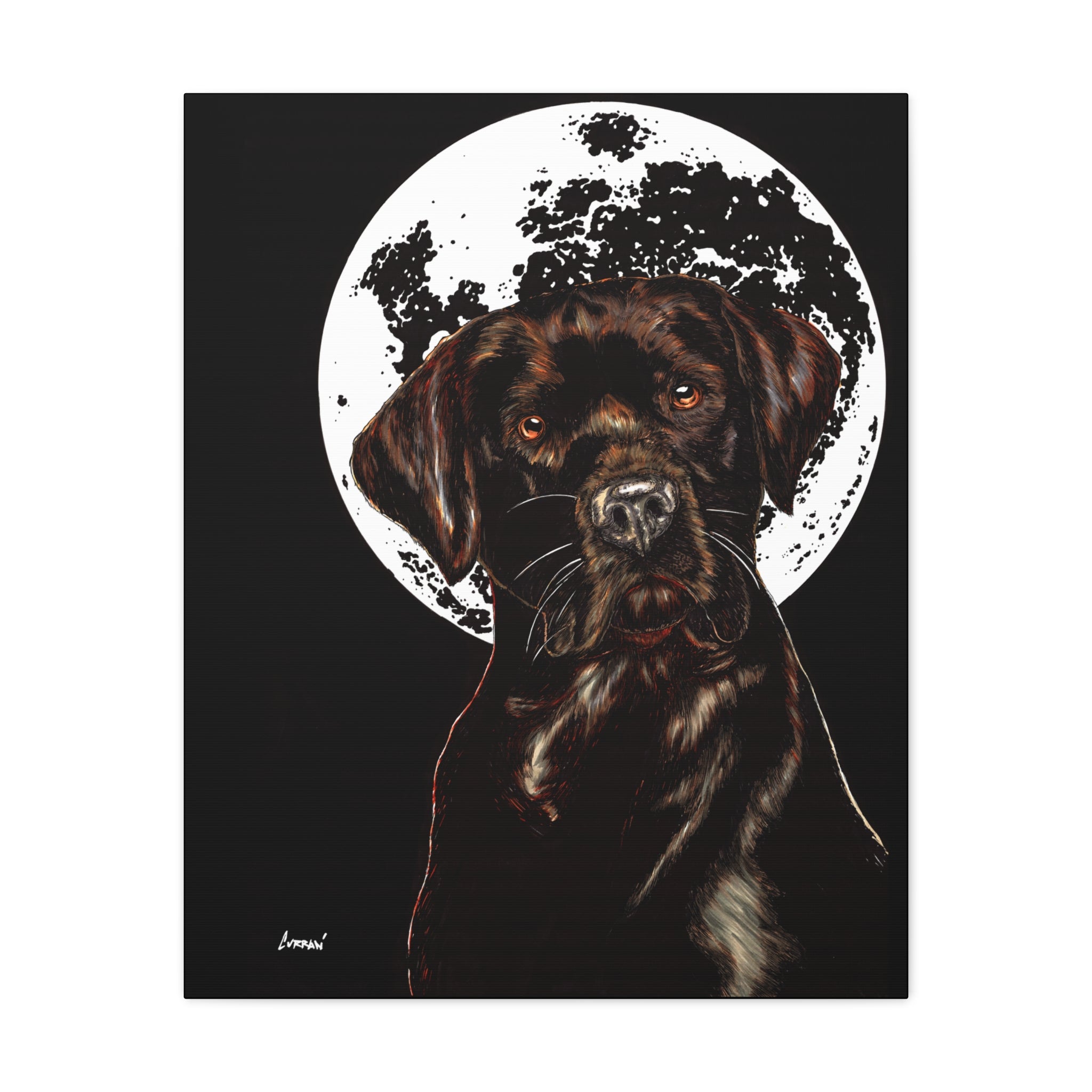 Chocolate Lab in Moonlight Wall Art Print of the Original