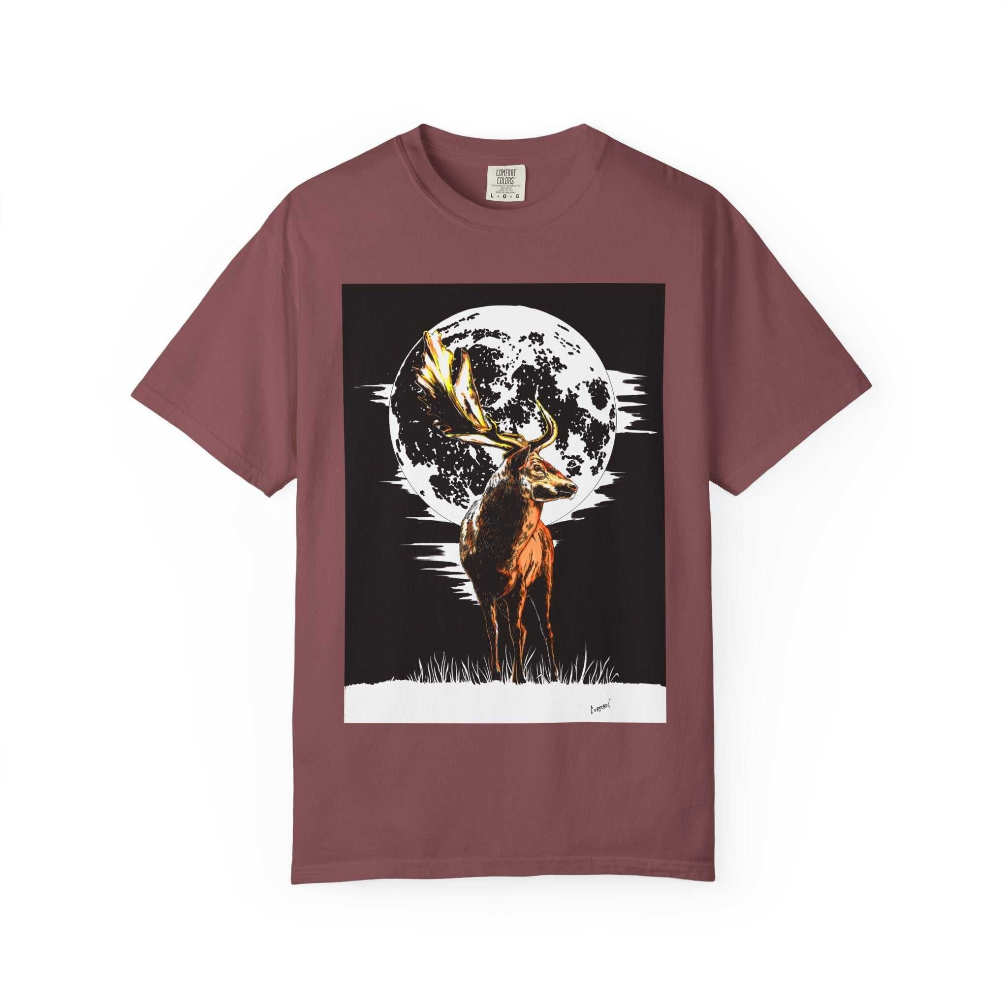 Moonlit Stag Unisex T-Shirt - Nature-Inspired Graphic Tee