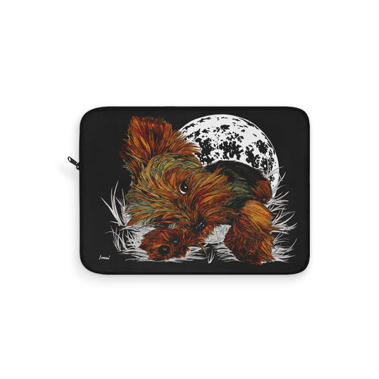Hand-Drawn Yorkie Laptop Sleeve - Moonlight Design