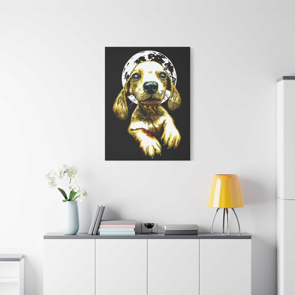 Add a touch of whimsy to your walls with our Whimsical Dog Canvas Wall Art - 1.25" Stretched Matte Print. Perfect for dog lovers!