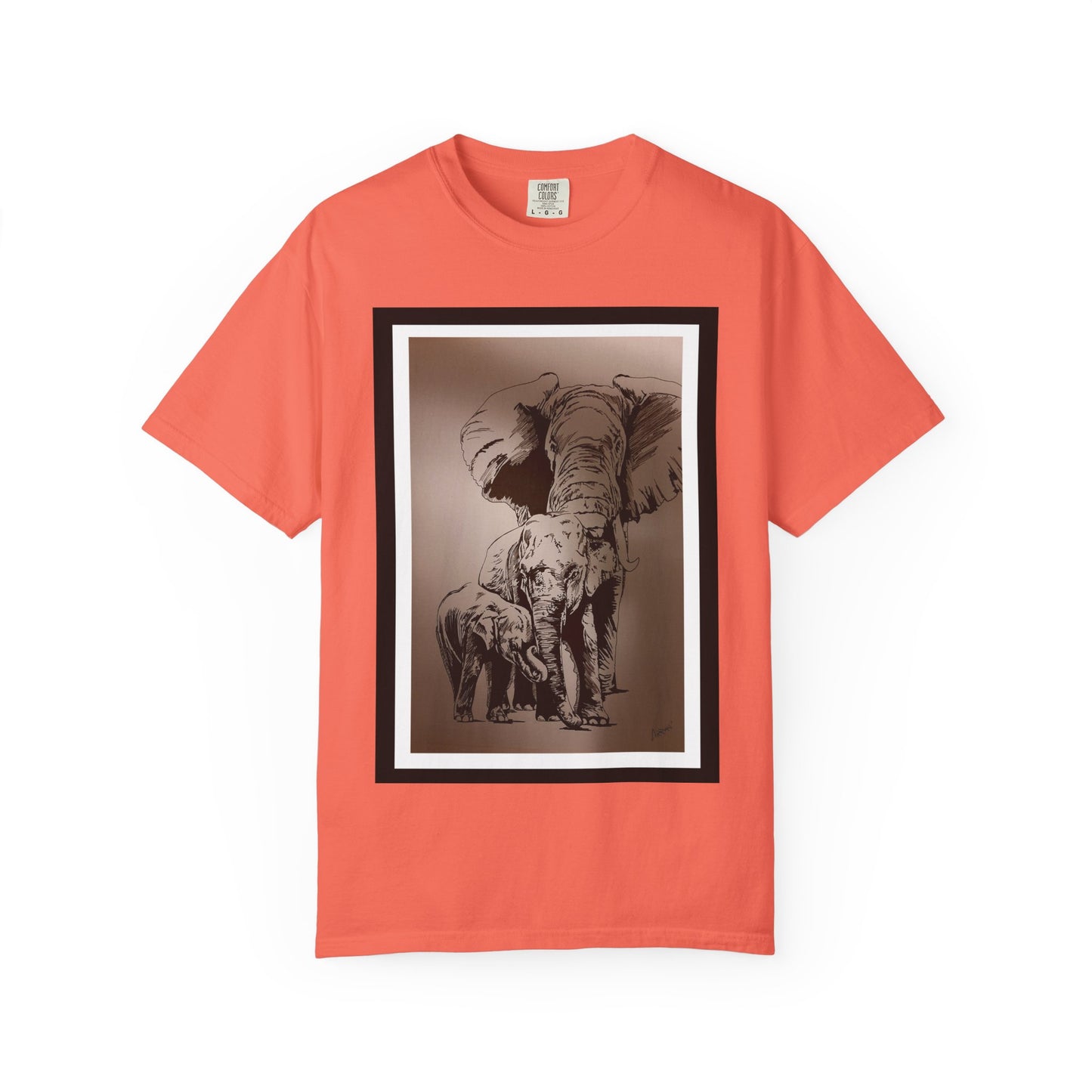 Elephant Family Garment-Dyed T-Shirt | Nature Lover's Tee