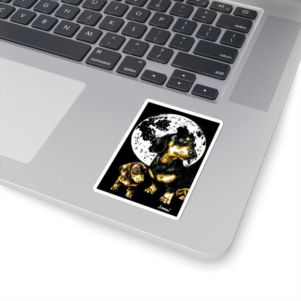 Moonlit Dachshund Kiss-Cut Stickers - Perfect for Dog Lovers