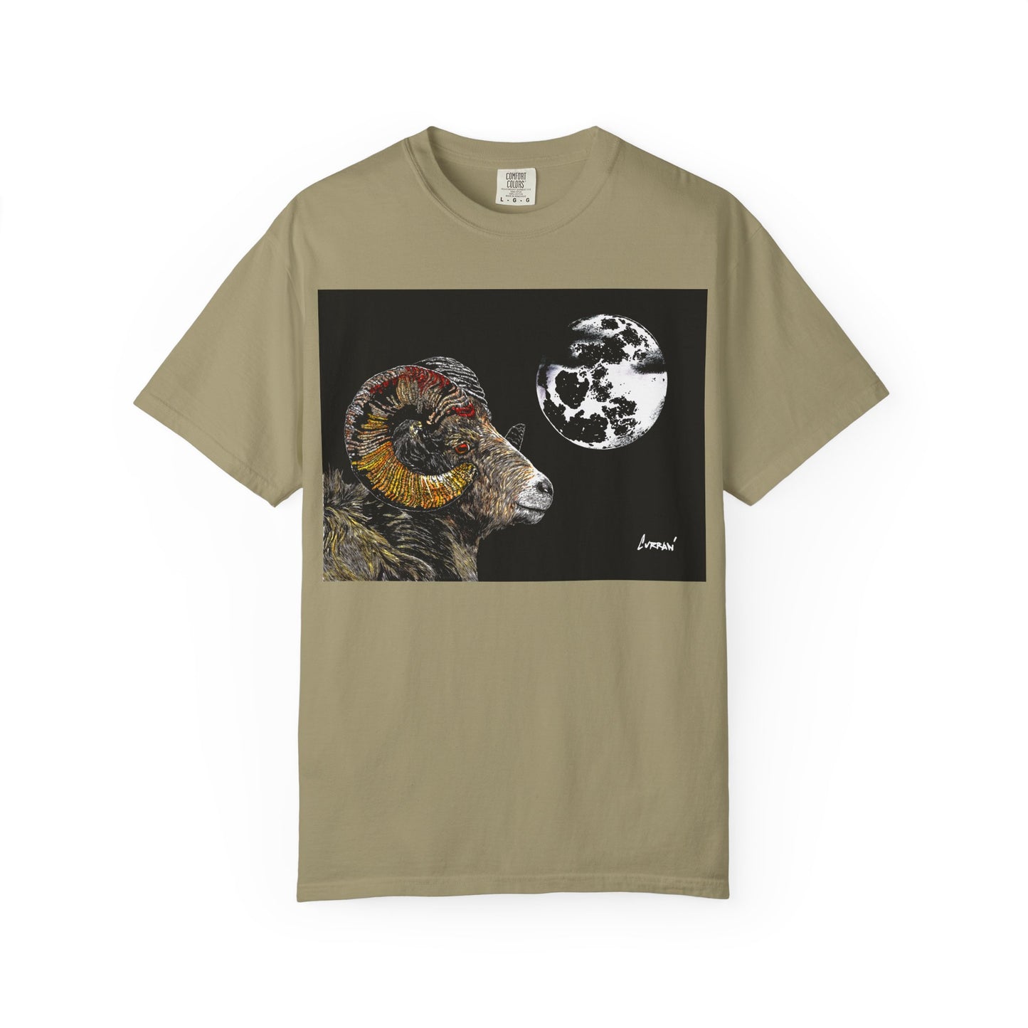 Ram and Moon Graphic Unisex T-Shirt - Nature-Inspired Artwear